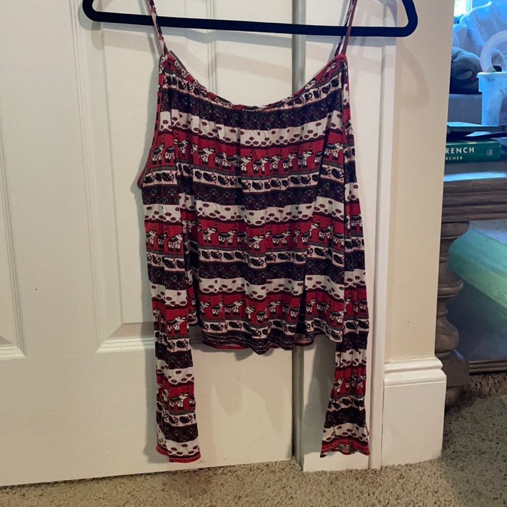 Long sleeve off the shoulder flowy sleeves shirt